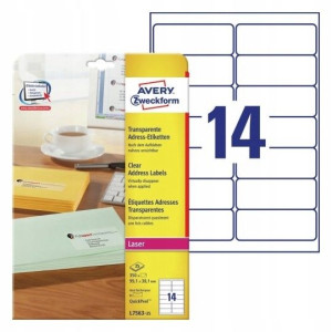 AVERY etykiety transparentne 99,1x38,1mm L7563-25