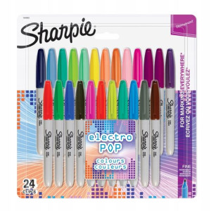 SHARPIE zestaw markerów FINE ELECTRO POP 24+GRATIS