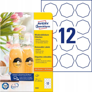 AVERY etykiety usuwalne na słoiki 61 x 60,3 mm