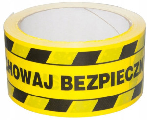 Taśma Ostrzegawcza Zachowaj Odstęp 50mmx50m Office