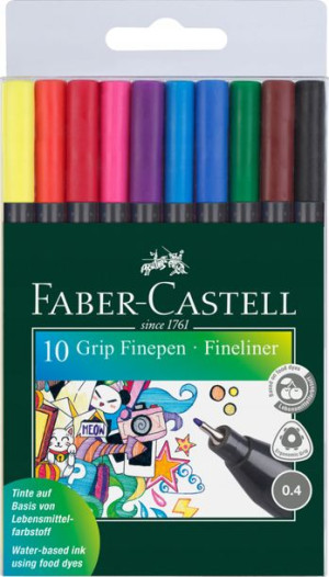 Cienkopisy Faber-castell Grip 0,4mm 10 Kol. W Etui