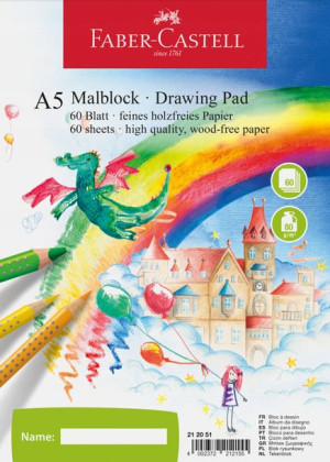 Blok Faber-castell Rysunkowy Biały A5 60 Kartek