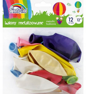 Balony Dekoracyjne 12 Mix Kol. Metaliczne 12 Szt.