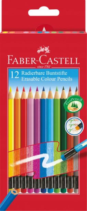 Kredki Faber-castell Z Gumką 12 Kol. Opak. Karton.