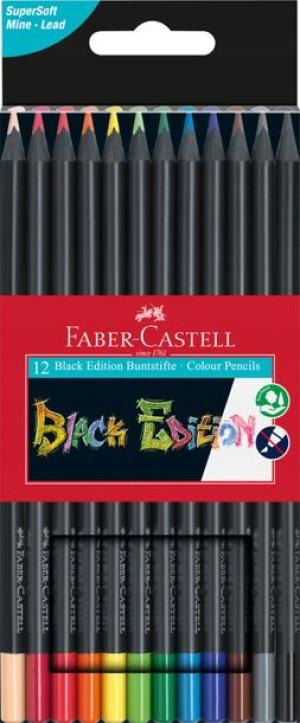 Kredki Faber-caste Trójkątne Black Edition 12 Kol.