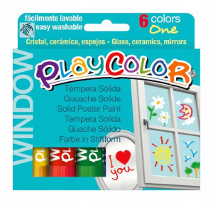 Farby Tempera Do Szyb Playcolor 6 K. Dzień Dziecka