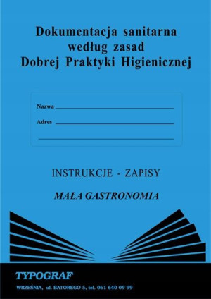 Druk Dokumumentacja Sanitarna Gastronomia A4 Typ.