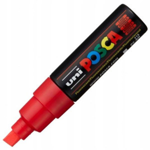 Marker Posca Pc-8k Uni Z Farbą Plakatową Fluo Czer