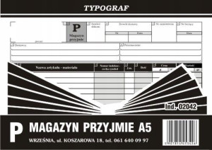 Druk 02042 Magazyn Przyjmie A5 Typograf