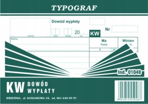 Druk 01048 Kw Dowód Wypłaty Typograf