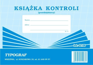 Druk 02106 Książka Kontroli A5 Typograf