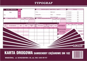 Druk 02064 Karta Drogowa Samochodu Ciężarowego Typ