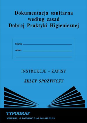 Druk 02266 Dokumentacja Sanitarna Dph Dla Sklepów