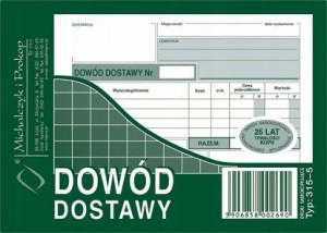 Druk 315-5 Dowód Dostawy A6 Poziomy Michalczyk
