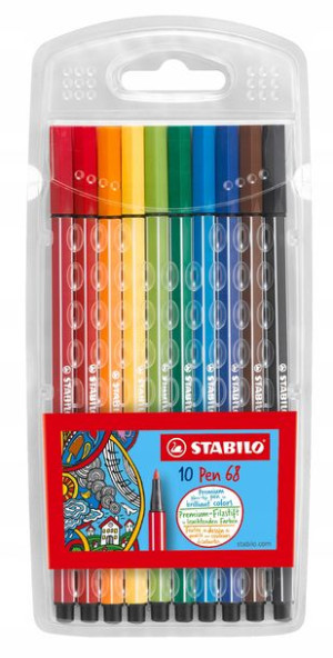 Flamastry Stabilo Pen 68 10 Kolorów W Etui