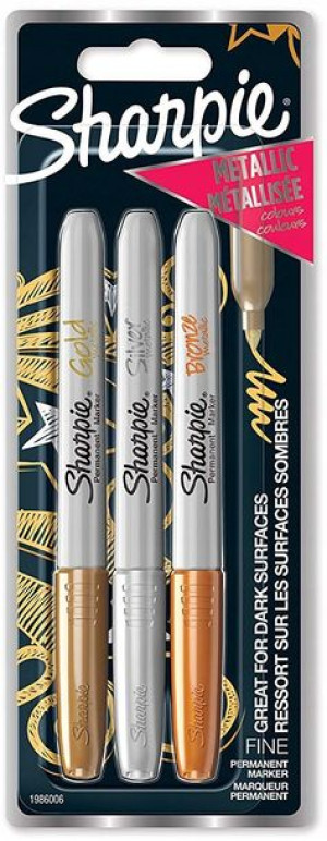 SHARPIE marker metaliczny 3 kol. złoty brąz srebrn