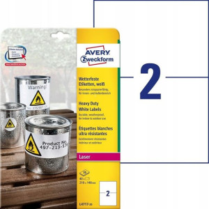 AVERY etykiety wodoodporne L4717-20 / 210 x 148