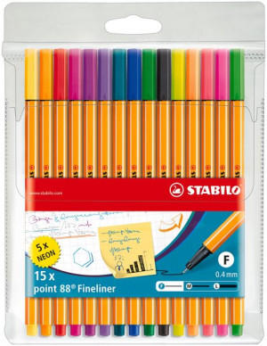 Zestaw Cienkopisów Stabilo 8815 Etui 15 Kolorów