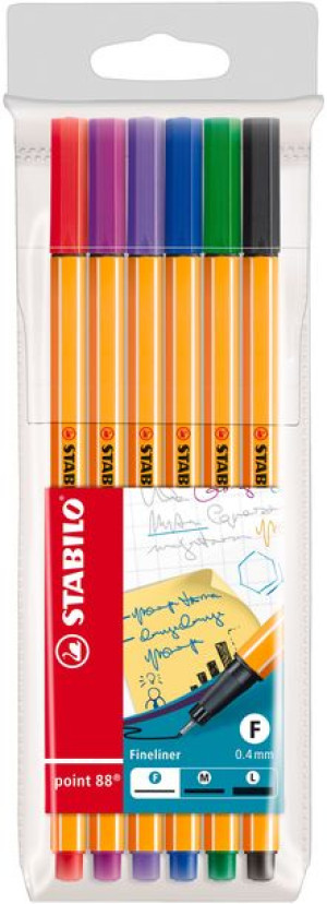 Zestaw Cienkopisów Stabilo Point 88/6 Etui 6 Kol.