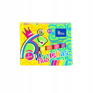 TETIS plastelina szkolna FLUO 15g 6 kolorów KP002