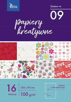 Zestaw papierów Kreatywnych A4 TETIS KB030-09