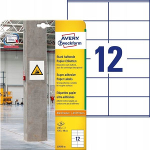 AVERY etykiety trudne powierzchnie L7875-20/105x48