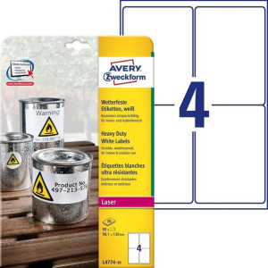 AVERY etykiety wodoodporne L4774-20 / 99,1 x 139