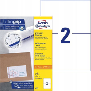 AVERY etykiety uniwersalne 3655 / 210 x 148 mm