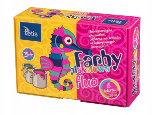 TETIS farby farbki plakatowe fluorescencyjne 6 kol