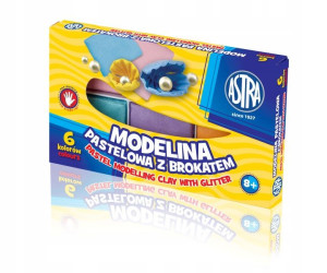 ASTRA modelina szkolna pastelowa brokatowa 6 kol.