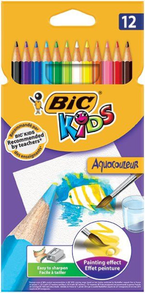 Kredki ołówkowe BIC KIDS AQUACOULEUR 12 kolorów