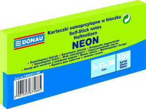 Karteczki samoprzylepne DONAU 38x51x3 NEON zielone