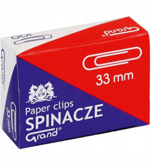 Spinacze Biurowe 33 Mm 100 Sztuk Okrągłe Grand