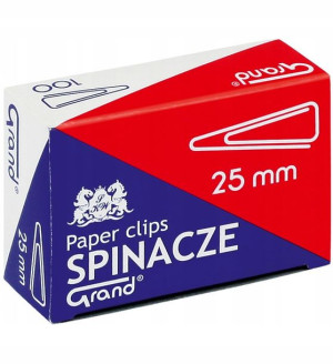 Spinacze Biurowe 25 Mm 100 Sztuk Trójkątne Grand