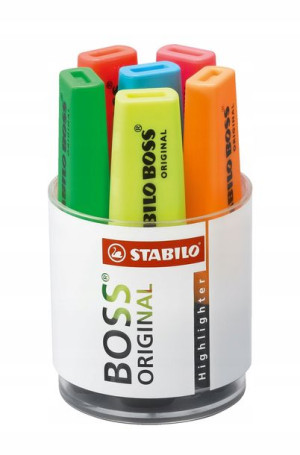 Zakreślacz Boss 70 6 Kolorów Z Kubkiem Stabilo