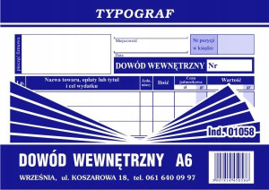 Druk 01058 Dowód Wewnętrzny A6 Typograf