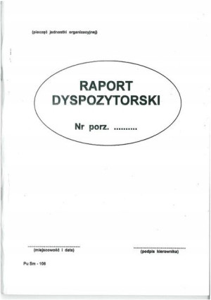 Druk 02127 Raport Dyspozytorski A4 Typograf