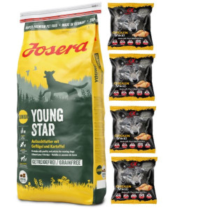 Pakiet Josera Youngstar Bezzbożowa Szczenięta 15 kg + 4 GRATISY!
