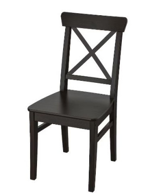 IKEA INGOLF Krzesło drewniane brązowoczarny