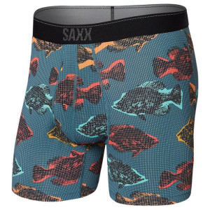 Bokserki męskie sportowe z rozporkiem SAXX QUEST Boxer - Ryby M