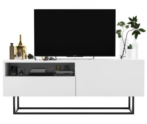Szafka RTV Loft Industrialna komoda RTV biała MAT szuflada 120 cm