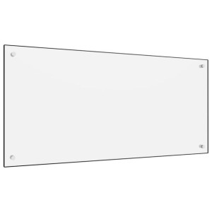 Panel ochronny do kuchni, biały, 100x50 cm, szkło hartowane