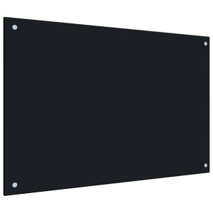 Panel ochronny do kuchni, czarny, 90x60 cm, szkło hartowane