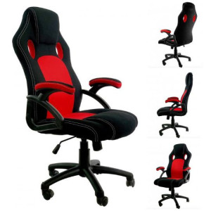 Fotel Obrotowy Gamingowy CARRERA RED L FABRIC