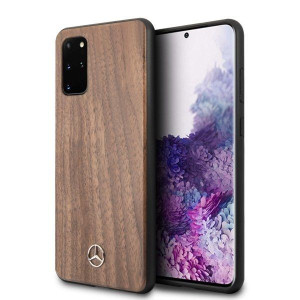 Etui Mercedes do Samsung Galaxy S20+ Plus hard case brązowy/brown Wood Line
