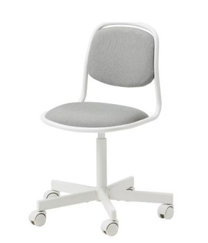 IKEA ÖRFJÄLL Dziecięce krzesło biurowe, biały/Vissle jasnoszary