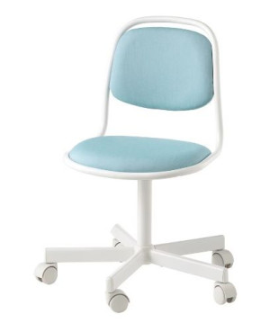 IKEA ÖRFJÄLL Dziecięce krzesło biurowe, biały/Vissle niebieski/zielony