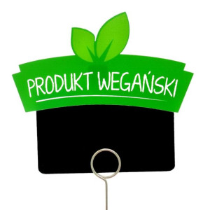 Duże piny nakładki do cenówek - nadruk PRODUKT WEGAŃSKI - 10 szt.