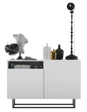 Komoda RTV Loft Industrialna biała szafka RTV Loft biały MAT 120 cm