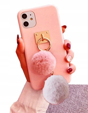 Etui futrzany pompon do Iphone 13 pro 6.1